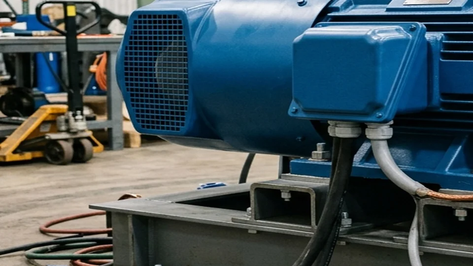 Cast iron electric motor stator housing and thermal dissipation cooling fins